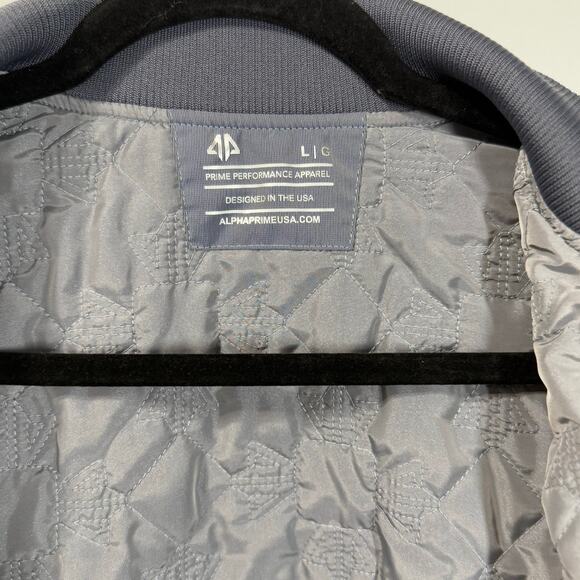Rydell Bomber Jacket Alpha Prime Slim Silver Y2K Preppy Festival Women Large - Picture 4 of 10
